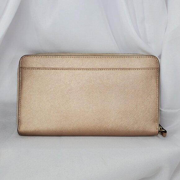 Kate Spade New York Newbury Lane Neda Rose Gold Zip-Around Wallet - Picture 2 of 14